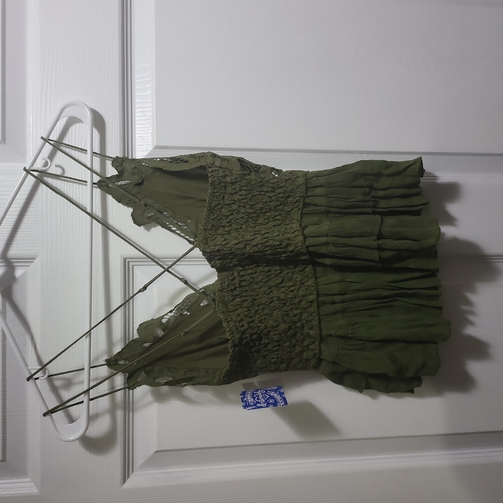 Free People Adella Cami, Olive Sparrow color, Size medium #017 - Picture 2 of 6